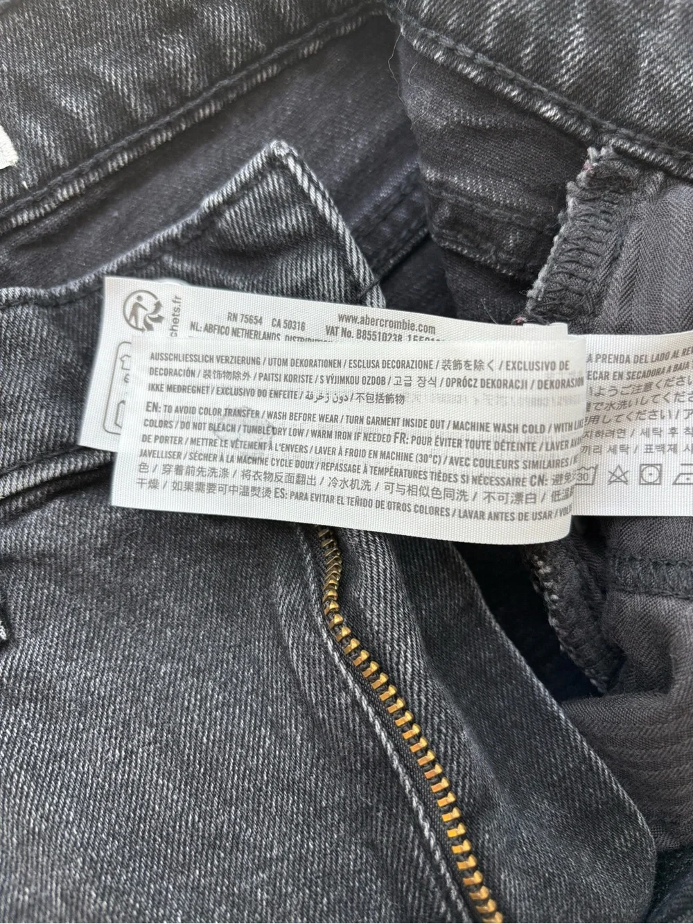 Abercrombie & Fitch The Ankle Straight Ultra High Rise Jeans Size 26 Dark Gray - Picture 7 of 7
